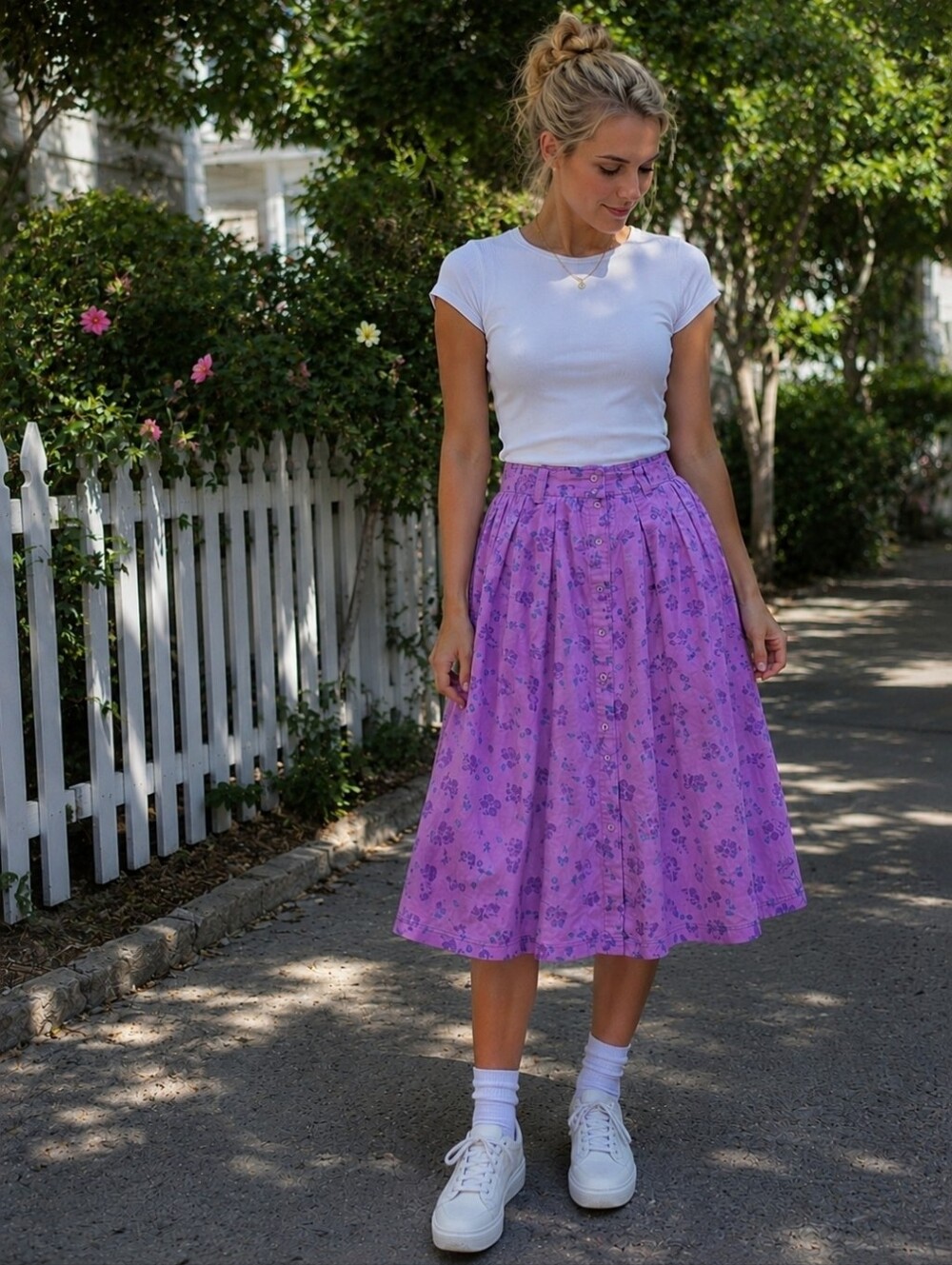Vintage Northern Reflections Berry Midi Skirt